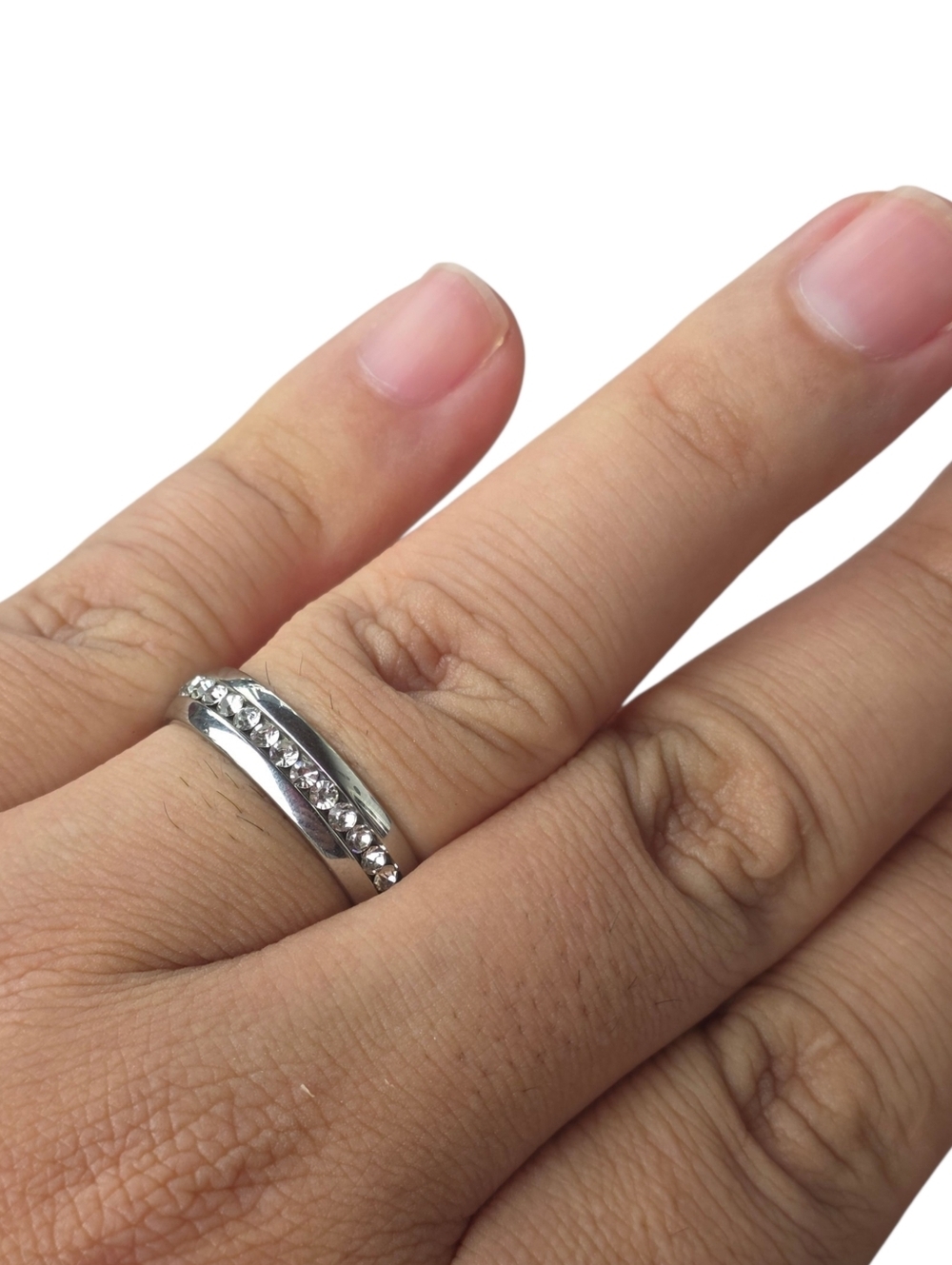 New Titanium & Cubic Zirconia Band Ring Size 11 - Picture 3 of 4